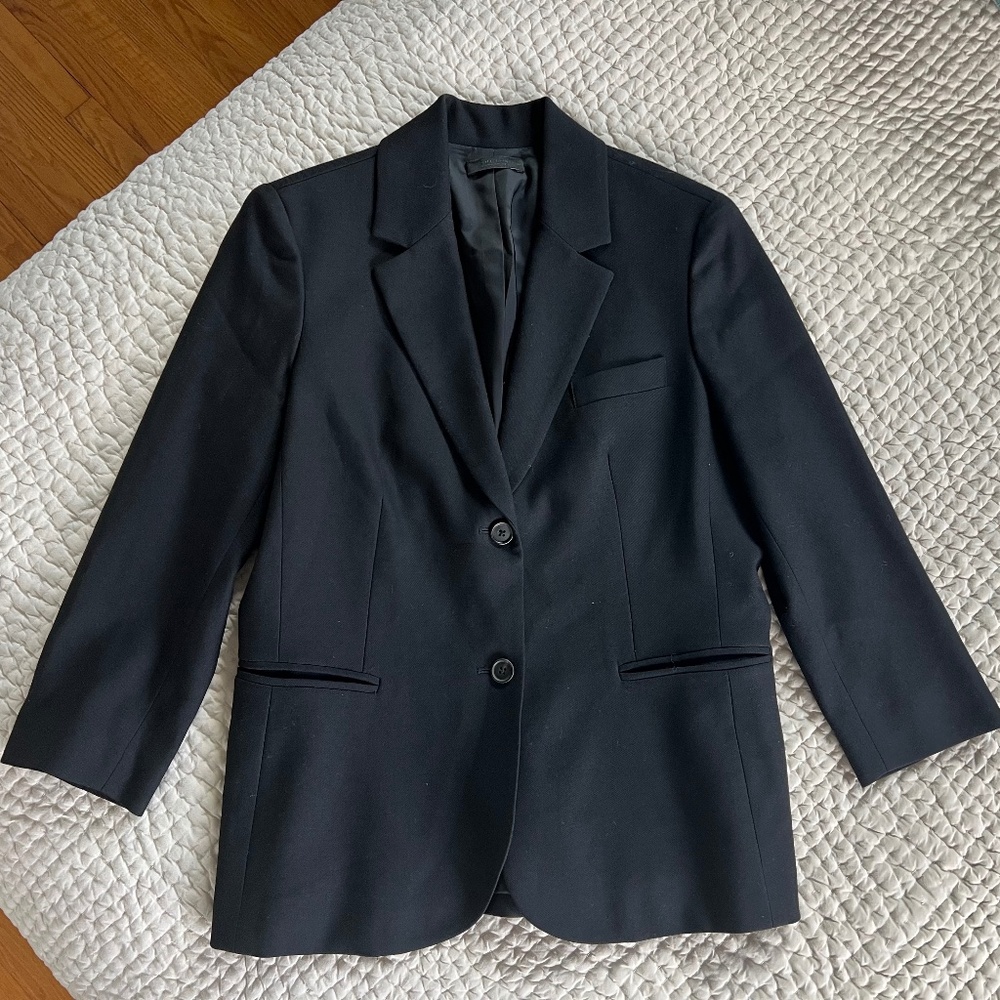 The Row schoolboy black wool blazer